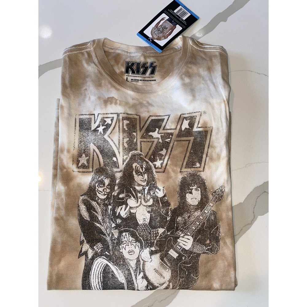 Copied - Kiss T-shirt 2022 Tie Dye Brown And White Men XL